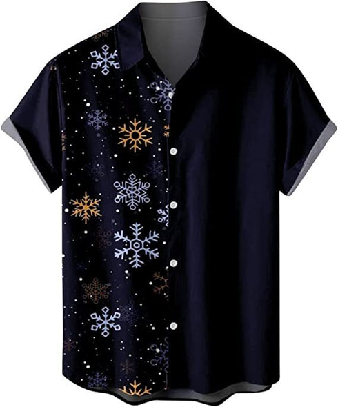 Men's Christmas Funny Graphic Short Sleeve Hawaiian Shirt